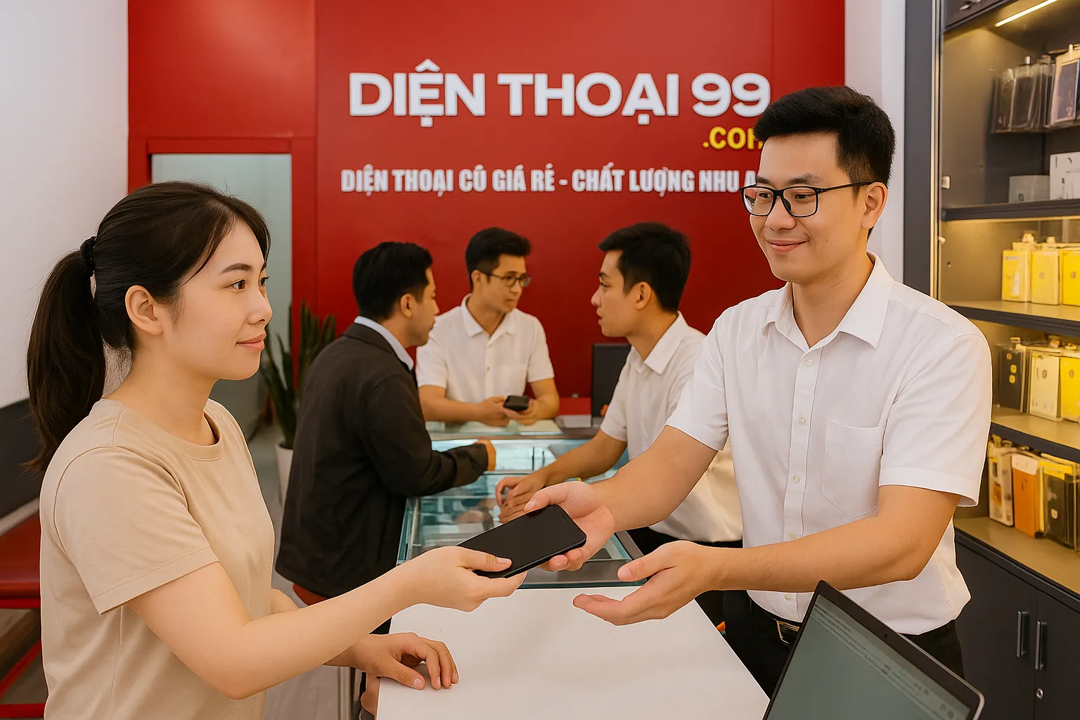 Khách hàng bán điện thoại cũ tại Đăng Khoa Tech Đà Nẵng