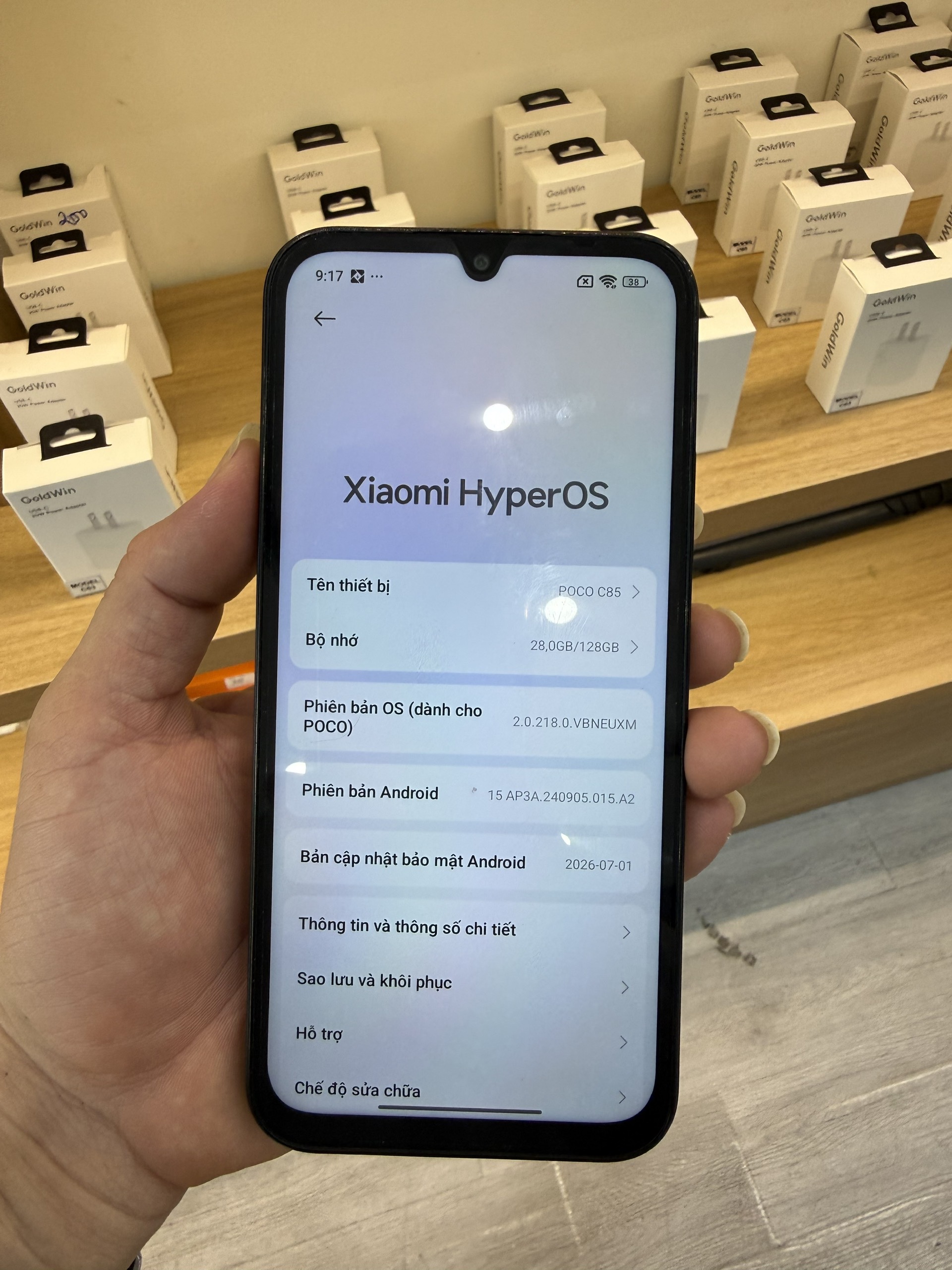 Ngoại hình POCO C85 cũ Like New 99% không cấn móp, ít trầy xước